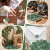 Moinchore 100 Pcs Wax Seal Stickers Rosemary Wedding Invitation Envelope Seal Self Adhesive Stickers Gold Sage Green Envelope Seals Stickers for Wedding Party Birthday Gift Wrapping(Sage Green)