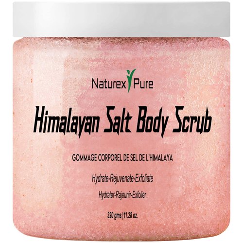 Naturex Pure Himalayan Salt Scrub - Mineral-Rich Exfoliating Body Scrub - Natural Body Exfoliator - Moisturizing Foot, Leg, Hand, Face, Body Salt Scrub - Brightening Shower Scrubs for Men and Women