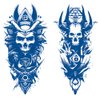Oottati 2 Sheets Semi Permanent Waterproof Temporary Tattoos, 2 Weeks Long Last, 100% Plant-Based Ink Infinity Realistic Stickers, Skull Samurai