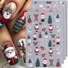 Christmas Nail Stickers for Nail Art, Santa Claus Tree Christmas Nail Art Stickers 4PCS 5D Embossed Snowflake Gingerbread Man Penguin Cake Xmas Nail Decals Manicure Supplies for Nail Art Decorations ﻿