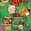 Football Party Supplies - 98pcs Football Themed Party Decorations Including Plates, Napkins, Cups, Banner and Touchdown Tablecloth for Football Birthday Party Decorations, 24 Guests