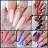 LoveOurHome 240pc XXL Almond Gel x Nail Tips Extra Long Clear Stiletto Oval Fake Nails 12 Sizes Full Cover Artificial False Nails Tips for Acrylic Nail Gel x Tips Extension Press on Nails Making