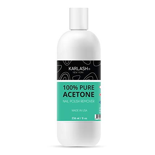 Karlash Professional 100% Pure Acetone Polish Nail Remover 8 oz - Quick, Professional Nail Polish Remover - For Natural, Gel, Acrylic, Sculptured Nails