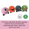 Dog Colorful Plush Squeaky Ball Toys for Small Medium Dogs and Cats; Soft Funny Face Toy Fetch Interactive Balls for Puppy; Gift Box