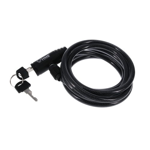 HME Self-Coiling 6-Foot Easy-To-Use Protective Durable Reliable Versatile Hunting Tree Stand Cable Lock - 2 Keys Included