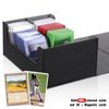 Yexiya 7 Pcs Deck Card Boxes for Trading Cards, 1 Leather Deck Storage Box with 6 Plastic Trading Card Storage Box for Playing Cards(Black, Gray)
