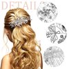 Healeved Bride Wedding Hair Comb Rhinestone Hair Clip Bridal Hair Accessories Crystal Pearl Headpiece Bridal Flower Hair Piece Bride Hair Pin Wedding Hair Accessories for Women