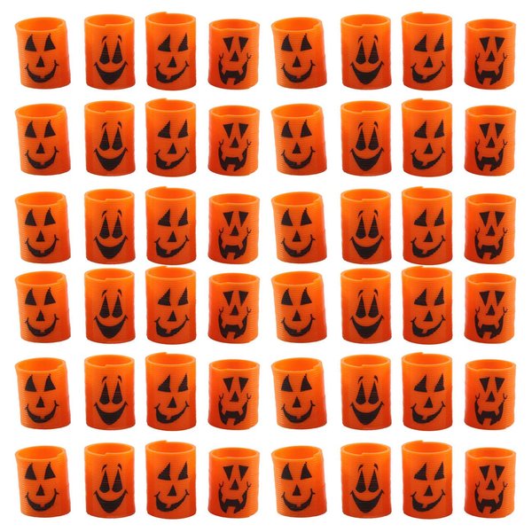 Curious Minds Busy Bags Bulk 48 Spring Coil Novelty Toy - Pumpkin Jack O Lantern - Trick or Treat Prize - Party Favors (4 Dozen)