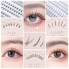 MSQ False Eyelashes Multipack Faux 3D Mink Lashes Natural Look Includes 6 Assorted Lengths Wisps 380pcs Lash Clusters Reusable Strip Lashes, Contact Lens Friendly, Easy to Apply