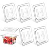 6 Pcs Polycarbonate Food Pan Lids with Handle, 1/6 Size Clear Hotel Pan Lid Plastic Hotel Pan Cover for Restaurant Food Container and Storage, 6.9 x 6.3 Inch
