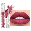 Easilydays Diamond Matte Nude Lip Gloss, Glitter Metallic Liquid Lipstick Glitter Shimmer Lip Glaze, Shimmery Finish, High Pigment Long Lasting Lip Gloss Tint Christmas Party Makeup (#04)