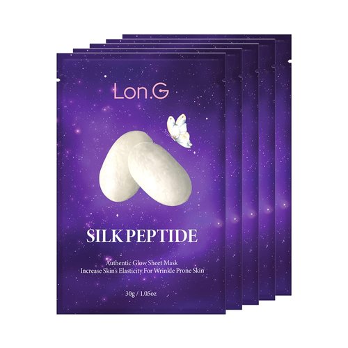 LON.G Silk Peptide Authentic Glow Sheet Mask 10pcs - For Wrinkle Prone Skin
