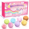 Bath Bombs for Kids with Surprise Inside, 8 Pack Bath Bomb Gift Set with Unicorn Mermaid Rings Bracelets, Handmade Bubble Spa Bath Fizzies Set with Jewelry for Girls Christmas Gift