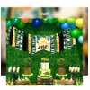 Baby 1st Birthday Decorations Wild one High Chair Banner Boy First Birthday Crown Glitter Cake Topper for Jungle Animal Birthday Supplies