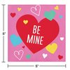 Creative Converting Colorful Hearts Beverage Napkins, 5", Multicolor
