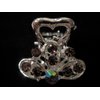 Generic small mini silver metal hair claw clip with crystals bridal clip (A) (Primary color: Multi-color), 1 Count (Pack of 1)