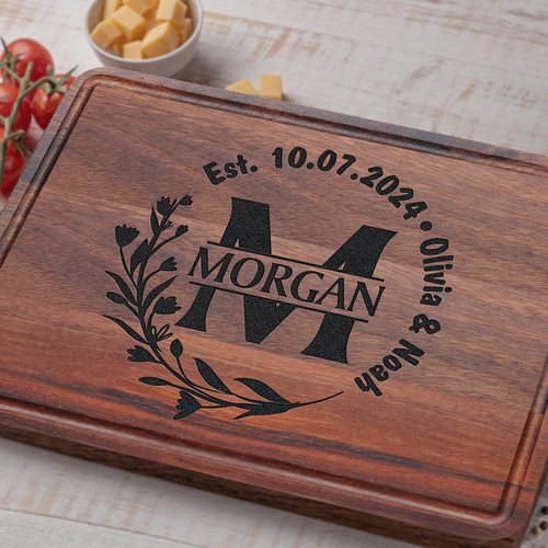 Personalized Wedding Anniversary Registry Gifts, Custom Engraved Cutting Board for Couples, Women, Men, Newly Wedding Gifts Serving Board, Christmas, Housewarming, Bridal Shower and Engagement Gift