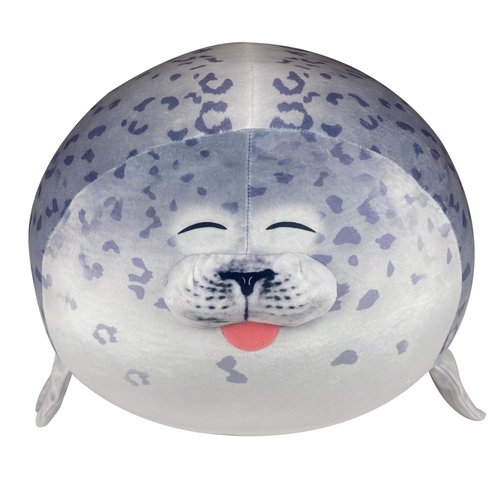 Pineapple Chubby Blob Seal Plush Pillow, Cute Stuffed Animal Seal Plushie Toy, Cotton Plushy Ocean Gray (10 inch)