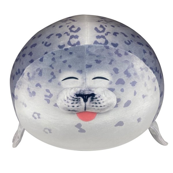 Pineapple Chubby Blob Seal Plush Pillow, Cute Stuffed Animal Seal Plushie Toy, Cotton Plushy Ocean Gray (10 inch)