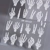 Halloween Nail Art Stickers Decals 5D Embossed Skeleton Nail Decals 2PCS Fantasy Bone Skeleton Design Halloween Nail Stickers Nail Art Supplies for Women Girl Halloween Manicure Nail Art Decorations