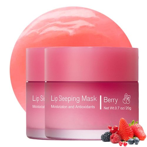 Sleeping lip mask, Nourish & Hydrate Lip Mask With Vitamin C, Antioxidants, Lip Balm, Lip Skin Care, Improve Lip Color, Reduce Lip Lines (2PCS Berry)