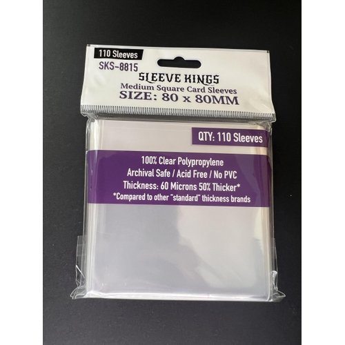 Sleeve Kings Medium Square Card Sleeves (80x80mm) - 110 Pack, 60 Microns