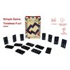 Offelec Wooden 28 Tiles Games Double 6 Dominoes Set Double Six Dominos for Kids Adults and Family Games Night Classic Black Domino Set Board Game for Classroom Party Travel Gift Ideal for 2-4 Players