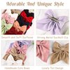 10 Pcs Bow Hair Clips for Women Girls 5.5 Inch Big Hair Bows 10 Solid Colors Handmade Soft Fabric Bowknot French Barrettes Hair Accessories