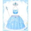 Jeowoqao Princess Dress Up for Girls, Princess Fairy TuTu Skirts Toddler Princess Dress Up Pretend Play Set with Princess Crown Gloves Costumes for Girls 3-6 Birthday Christmas Gift