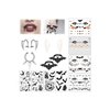 6ixGosh Halloween Fake Piercings Fake Lip Piercing Fake Septum Nose Ring Adhesive Face nail Jewelry Vampire Fangs Fake Teeth Halloween Scar Eye Shadow Spider Web Skull Bat Temporary Tattoos Sticker, 1