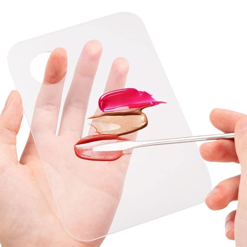 Makeup Mixing Palette with 1PC Spatula and Hand Palette Makeup Mixing Tray Plastic 50 PCS Lipstick Applicators