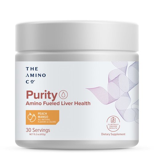 The Amino CO - Purity - Liver Support Supplement with Essential Amino Acids for Liver Detox Cleanse - Boost Liver Health for Optimal Liver Support- Peach Mango, 30 Servings
