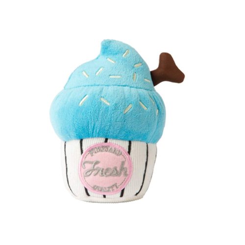 Fuzzyard Blue Cupcake Dog Toy Small Plush with Squeaker Non Toxic Washable