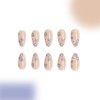 Flower Press on Nails Short Almond Fake Nails Purple Floral Designs Full Cover Stick on Nail Summer Spring False Nails Nude Glossy Artificial Acrylic Nail for Women Girls Manicure Decorations 24 Pcs