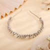Teyglen Silver Thin Full Rhinestone Headband Hair Band Handmade Full Crystal Hair Hoop for Women Girl