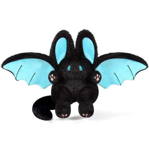 PEACH CAT Kawaii Bat Bunny Plush Pillow Cute Bat Rabbit Stuffed Animal for Kids Black 12"