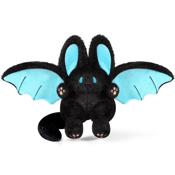 PEACH CAT Kawaii Bat Bunny Plush Pillow Cute Bat Rabbit Stuffed Animal for Kids Black 12"