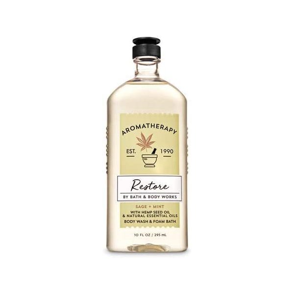 Aromatherapy Restore Sage + Mint Body Wash & Foam Bath 10 Fl Oz/ 295 mL