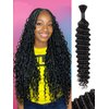 Luxnovolex Braiding Human Hair 100g 18 Inch Natural Color Deep Water Wave Bulk Human Hair for Braiding No Weft Brazilian Virgin Curly Human Hair Extensions for Boho Braids