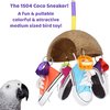 Bonka Bird Toys 1504 Coco Sneaker 9.50" High by 5.50" Wide, Medium Parrot Tug Cage Toy, Conure, Lories, Quaker, and Similar Sized Birds