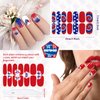JERCLITY 168 Pieces 12 Sheets Independence Day Nail Wraps for Short Nails 4th of July Nail Polish Strips Patriotic American Flag Nail Strips Self-Adhesive Nail Stickers for Memorial Day