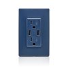Leviton RUAA1-RN Renu USB Charger/Tamper-Resistant Duplex Outlet, 15A-125VAC, Rich Navy