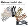 Geosar 40 Pieces Hair Clips, Grip Hair Clips Metal Hair Barrettes for Women Snap Clips Double Hair Clip Pins, Women Hair Accessories for Girls Hair Making Salon (Black, Dark Gray, Ancient Red, Green)