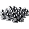 iBroPrat 33mm Chrome Lug Nut Covers Push On,ABS Chrome Plastic Push-on Bullet Flanged Lug Nut Covers for Semi Trucks Pack of 20