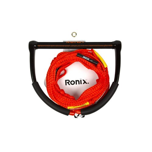 Ronix Kid's Combo 14in. Hide Grip Wakeboard Handle, 0.94 in. Diameter / Rope-55 feet. 4-Sect. PE Rope, Orange