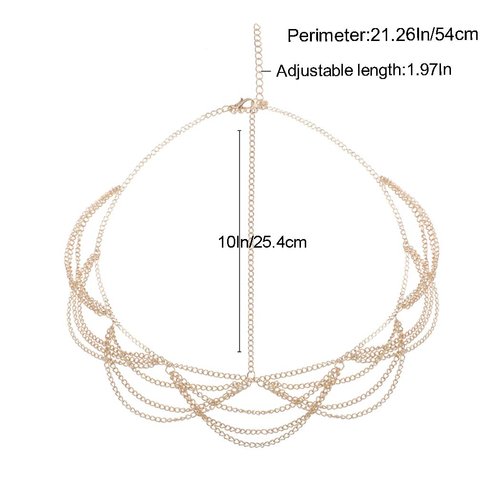 JAKAWIN Boho Tassel Head Chain Jewelry Gold Festival Costume Headdress Egyptian Headpiece for Women (C)