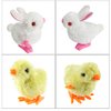 Vicketoy 8 Pack Easter Wind Up Chick Bunny Toys, Plush Chicken Wind-Up Toys Fluffy Rabbit Clockwork Toys Novelty Hopping Toys for Kids Easter Egg Hunt Basket Fillers Party Favors Birthday Gifts (#A)