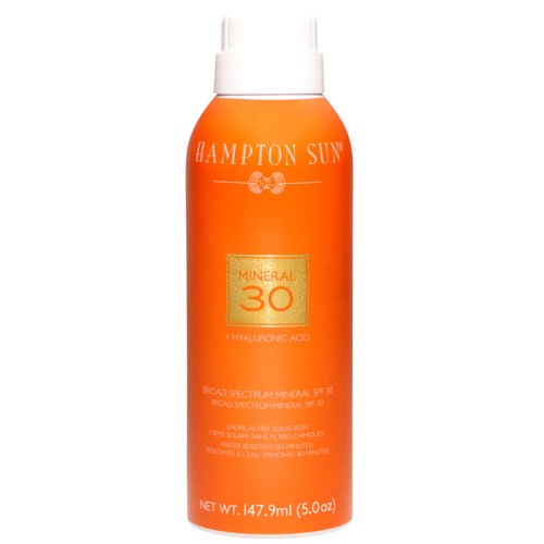 Hampton Sun SPF 30 Mineral Sunscreen Mist Sheer, Lightweight, Matte Finish Broad Spectrum Non-Nano Zinc Oxide Antioxidant-Rich Hydration with Hyaluronic Acid + Vitamin E Reef-Friendly