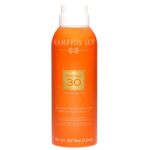 Hampton Sun SPF 30 Mineral Sunscreen Mist Sheer, Lightweight, Matte Finish Broad Spectrum Non-Nano Zinc Oxide Antioxidant-Rich Hydration with Hyaluronic Acid + Vitamin E Reef-Friendly