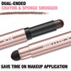 FOCALLURE No Crease Eyeshadow Stick, Creamy Eye Shadow Stick, Matte & Shimmer Eyeshadow Pencil, Smudge-proof, Built-in Smudger, CACOA